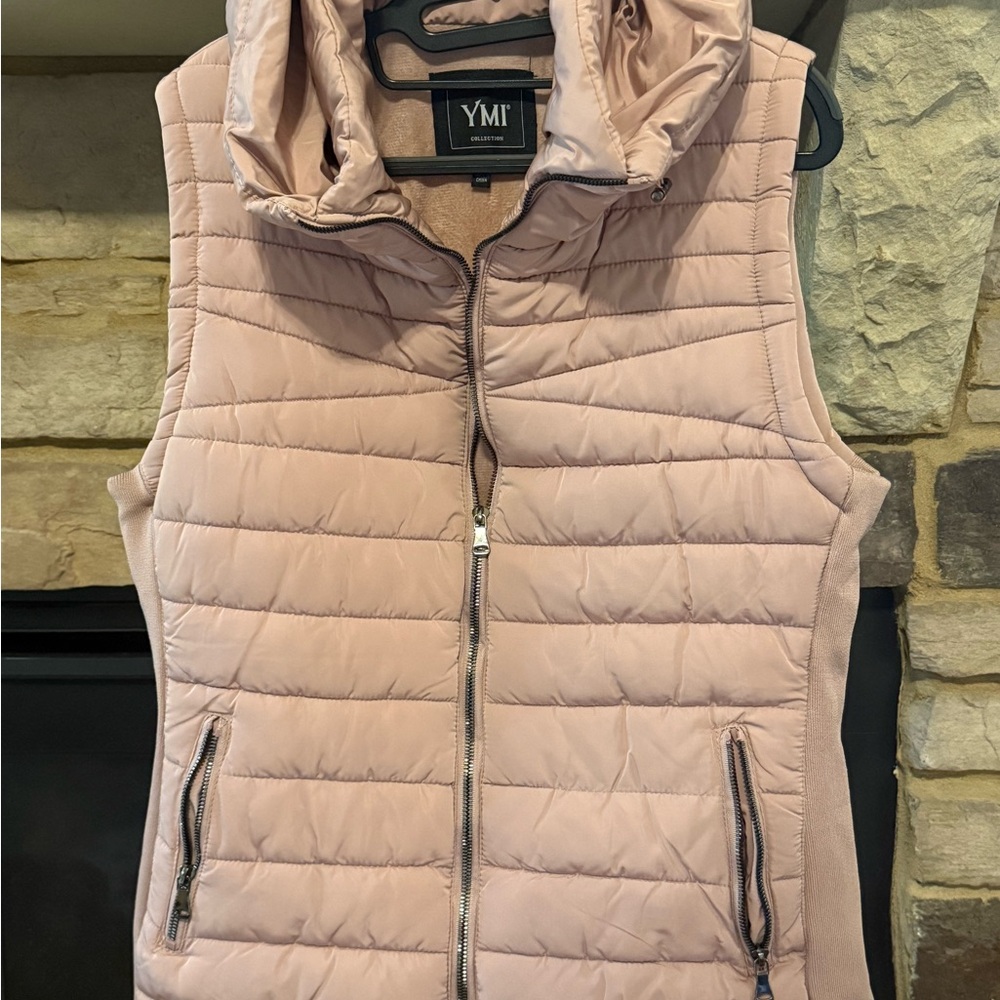 YMI Women's Blush Pink Quilted Puffer Vest
